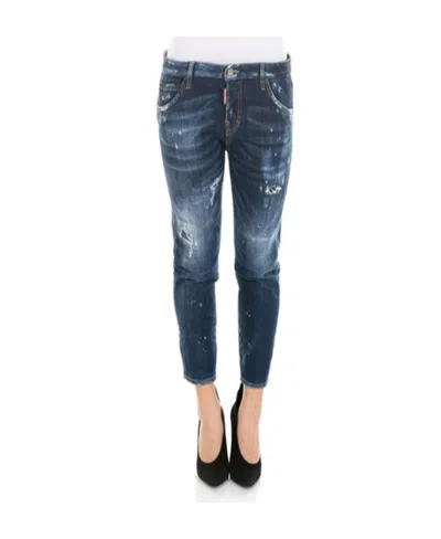 Dsquared2 Logo Detail Jeans In Blue