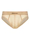 Dsquared2 Logo-detail Mesh Briefs In Neutral