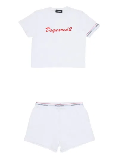 Dsquared2 Logo-detail Pyjama Set In Metallic