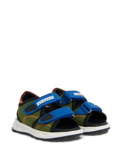 Dsquared2 Kids' Logo-detail Sandals In Blue