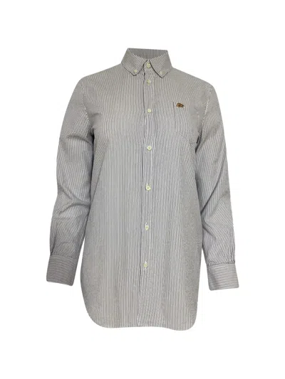 Pre-owned Dsquared2 Logo-detail Striped Long-sleeve Shirt In White