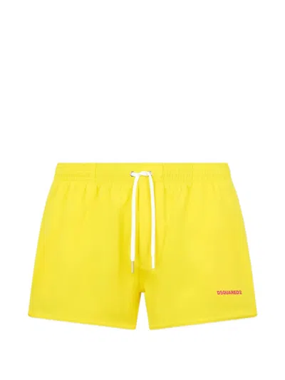 Dsquared2 Logo-detail Swim Shorts In Yellow