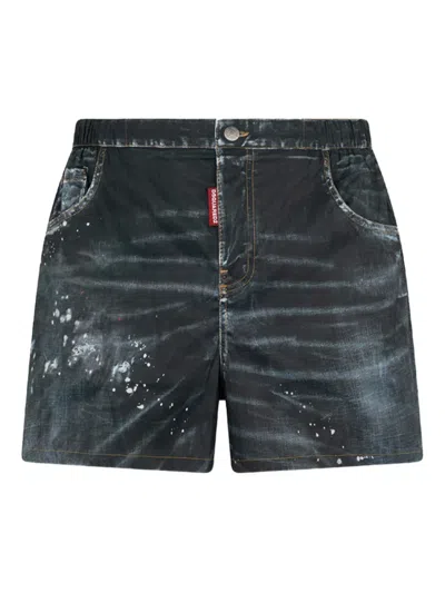 Dsquared2 Badeshorts Mit Logo In Black