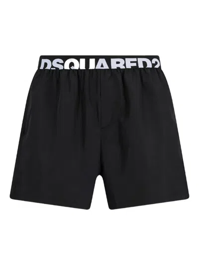 Dsquared2 Logo-detail Swim Shorts In Black