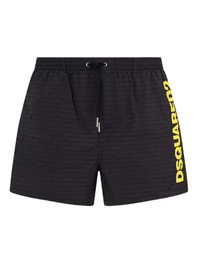 Dsquared2 Logo-detail Swim Shorts In Black