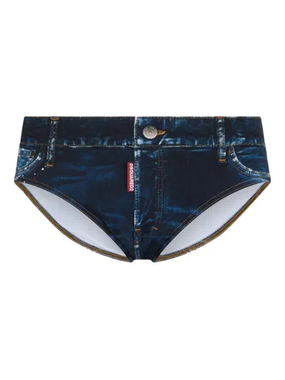 Dsquared2 Logo-detail Swim Trunks In Blue