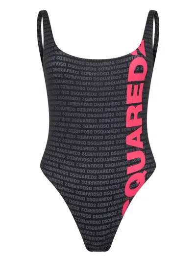 Dsquared2 Logo-detail Swimsuit In Blue
