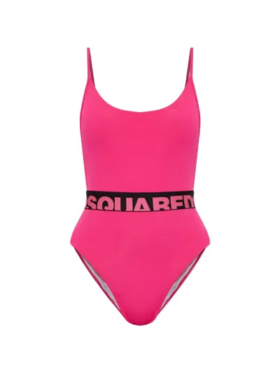 Dsquared2 Logo-detail Swimsuit In Pink