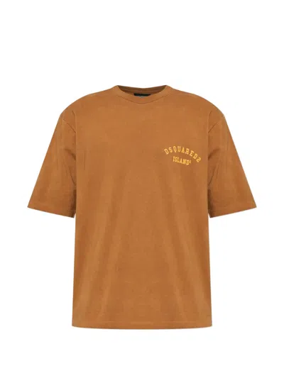 Dsquared2 Logo-detail T-shirt In Brown