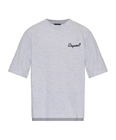 Dsquared2 Logo-detail T-shirt In Silver