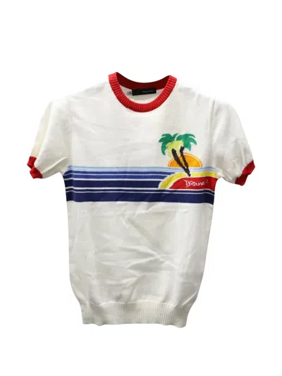 Pre-owned Dsquared2 Logo-detail T-shirt In White