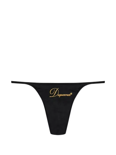 Dsquared2 Logo-detail Thong In Black