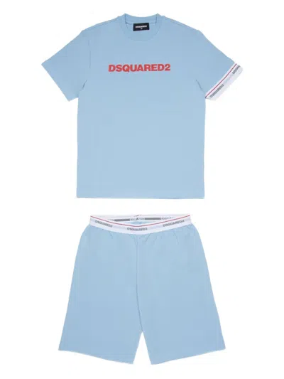 Dsquared2 Logo-detail Underwear Set In Blue