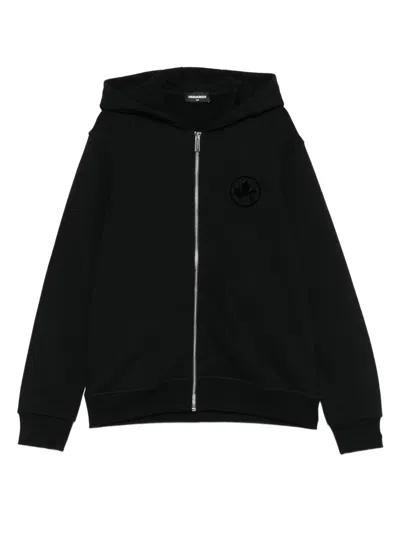 Dsquared2 Kids' Logo-detail Zip-up Hoodie In Black