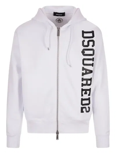 Dsquared2 Logo-detail Zip-up Hoodie In White
