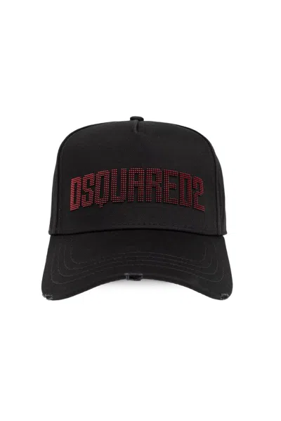 Dsquared2 Embroidered-logo Cotton Cap In Black