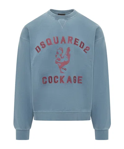 Dsquared2 Logo-detailed Crewneck Sweatshirt In Blue