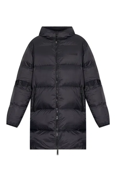 Dsquared2 Logo-print Padded Coat In Black