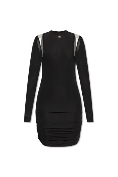 Dsquared2 Logo Detailed Long-sleeved Mini Dress In Black
