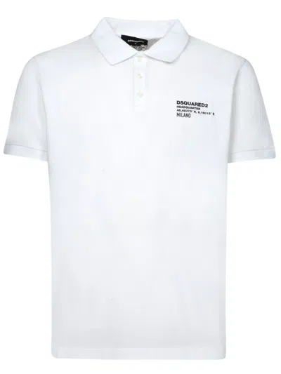 Dsquared2 Logo Detailed Short-sleeved Polo Shirt In White