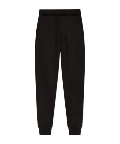 Dsquared2 Sequinned Logo-patch Tapered Track Pants In Black