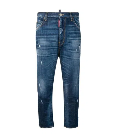 Dsquared2 Logo Details Jeans In Blue