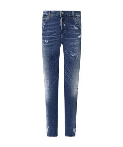 Dsquared2 Logo Details Jeans In Blue