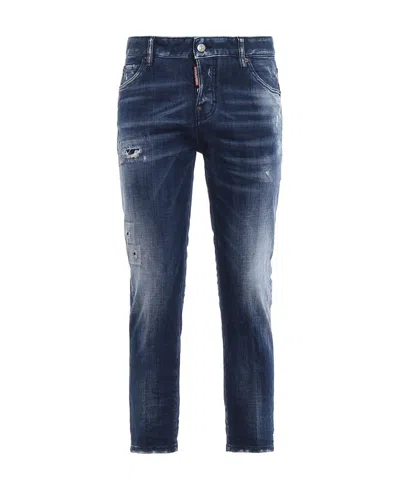 Dsquared2 Logo Detail Jeans In Blue