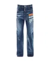 Dsquared2 Logo Details Jeans In Blue