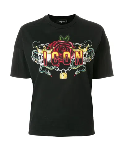 Dsquared2 Logo Details T-shirt In Black