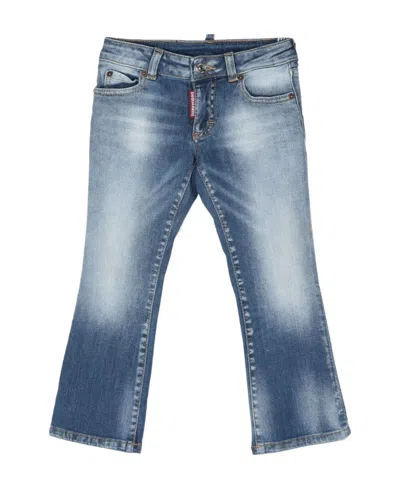 Dsquared2 Logo Details Wash Jeans In Blue