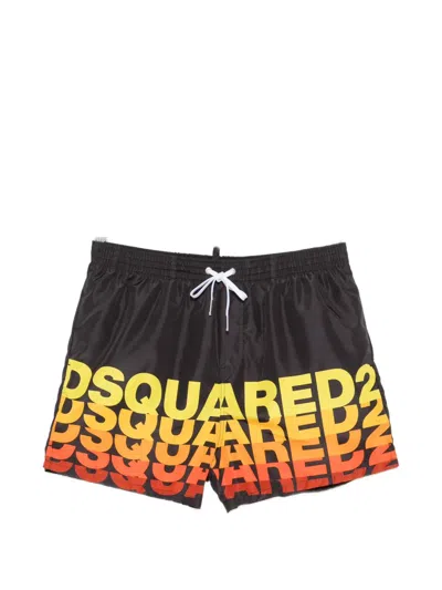 Dsquared2 Logo Drawstring Swim Shorts In Multi