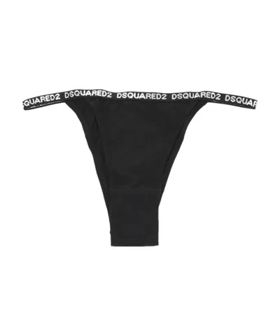 Dsquared2 Logo Elastic Waistband Briefs In Black
