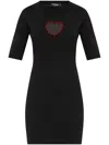 Dsquared2 Logo-embellished Cotton Mini Dress In Black