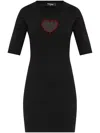 Dsquared2 Logo-embellished Cotton Mini Dress In Schwarz