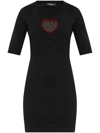 DSQUARED2 LOGO-EMBELLISHED COTTON MINI DRESS