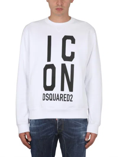 Dsquared2 Logo-embellished Cotton Sweatshirt In White