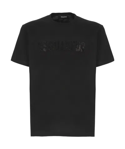 Dsquared2 Logo-embellished Cotton T-shirt In Black