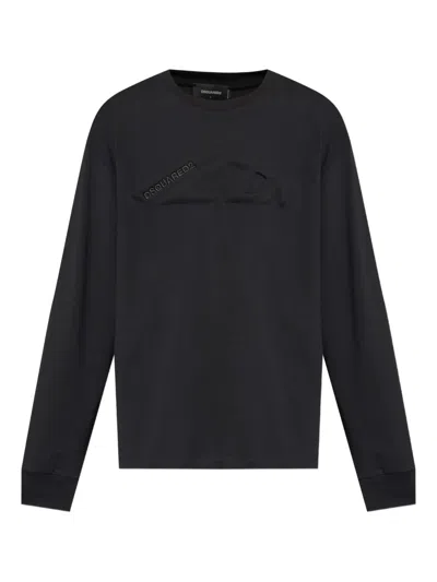 Dsquared2 Logo-embellished Long-sleeve T-shirt In Blue