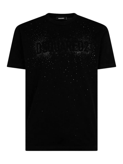 Dsquared2 Logo-embellished T-shirt In Black