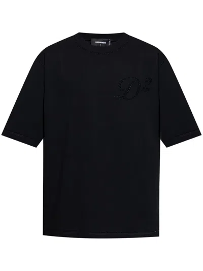Dsquared2 Logo-embellished T-shirt In Black