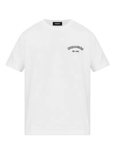 Dsquared2 Logo-embellished White Cotton T-shirt