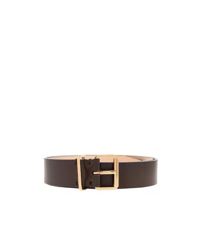 Dsquared2 Logo Embossed Buckle Belt In Brown