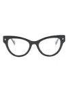 Dsquared2 Logo-embossed Cat-eye Glasses In Black