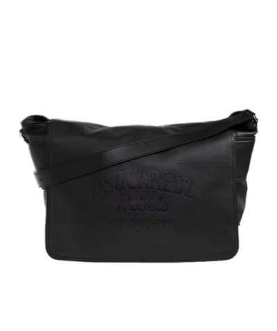 Dsquared2 Logo Embossed Crossbody Bag In Black