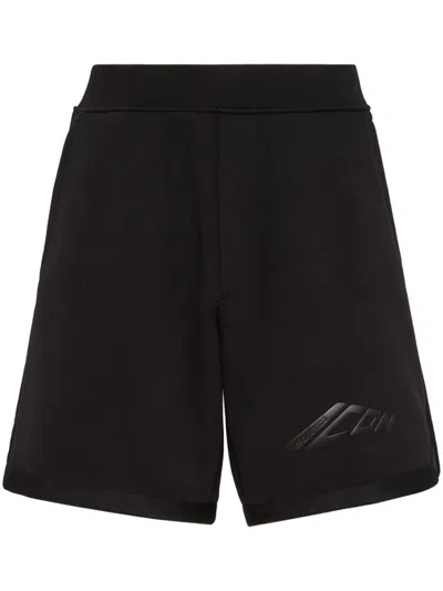 Dsquared2 Logo-embossed Elasticated-waist Track Shorts In Black