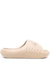 Dsquared2 Logo-embossed Flatform Slides In Neutrals