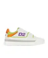 Dsquared2 Multicolor Leather And Polyester New Jersey Sneakers In White