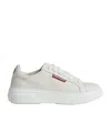 Dsquared2 Calfskin Sneakers With Perforated Round Toe In White