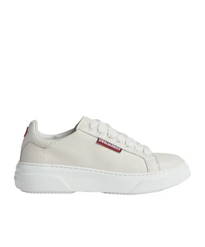 DSQUARED2 DSQUARED2 LOGO-EMBOSSED ROUND-TOE LACE-UP SNEAKERS